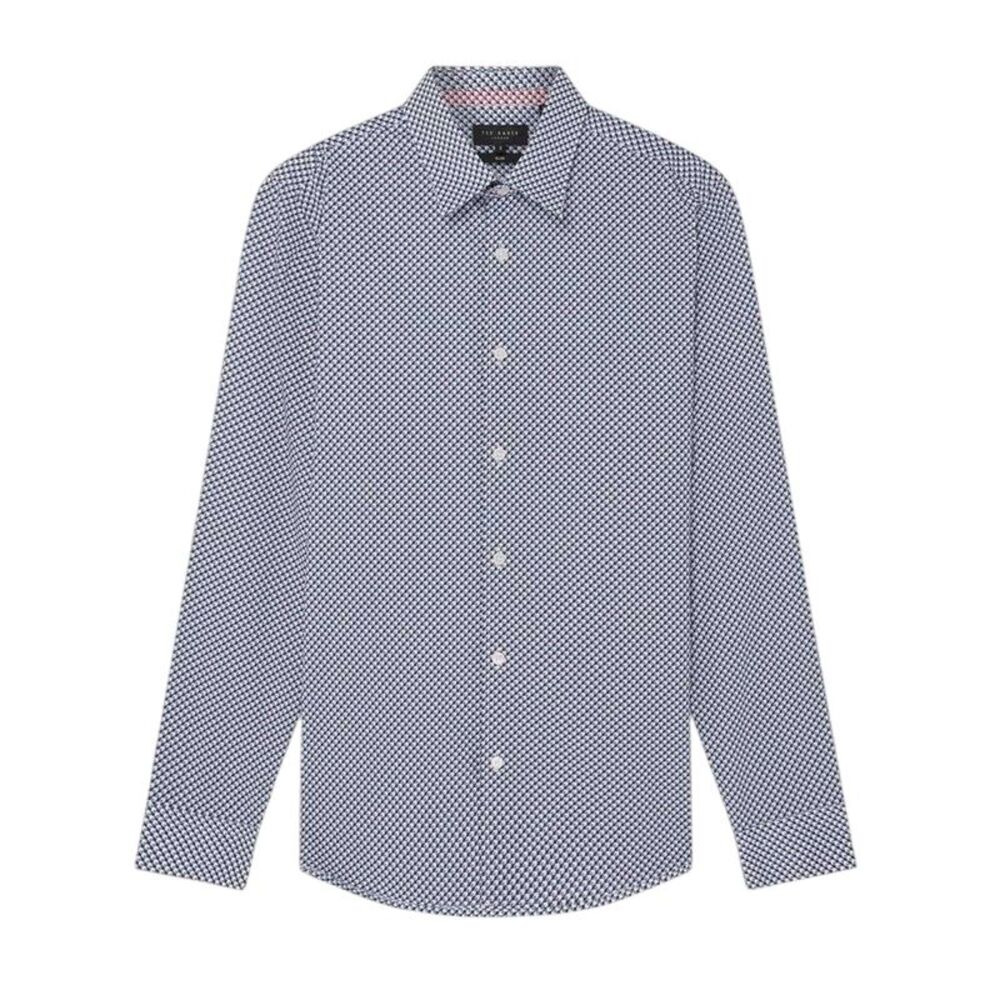 Ted Baker Mens Geometric Pattern Shirt / Navy